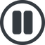 Line, wide, circle, arrow, video, play, mp3, player, pause, pause-solid icon