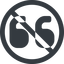 Line, down, wide, circle, mark, prohibited, quote, quotation, citation, quote-solid, quotation-mark, double-quotes icon