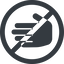 Line, left, wide, solid, circle, prohibited, hand, stop, fingers, hand-solid icon