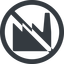 Line, wide, solid, circle, factory, industry, prohibited icon