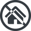 Line, wide, solid, circle, small, home, prohibited, home-small-solid icon