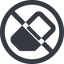 Line, wide, circle, remove, prohibited, eraser, erase, rubber icon