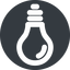 Down, wide, solid, circle, light, bulb, brainstorming, creativity, idea, tip, lamp, bulb-wide icon