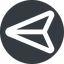 Down, wide, solid, circle, message, paper, messaging, plane, airplane, aeroplane, submit, send, paper-plane, paper-plane-wide icon