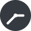 Left, wide, solid, circle, horizontal, mirror, clock, time, meeting, hour, minute, hours, minutes, clock-wide icon