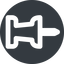 Left, wide, solid, circle, thumbtack, pin, unpin, thumbtack-wide icon