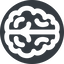 Right, wide, solid, circle, human, idea, brain, intelligence, brain-alt, brain-alt-wide, synapse, neuron, memory icon