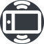 Right, wide, solid, circle, iphone, phone, mobile, android, gsm, smartphone, cell, bell, ring, ringing, ringtone, smartphone-ringing, smartphone-ringing-wide icon