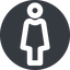 Wide, solid, circle, woman, human, female, female-wide icon