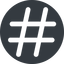 Wide, solid, circle, social, hashtag, hashtag-wide icon