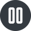 Wide, solid, circle, arrow, video, play, mp3, player, pause, pause-wide icon