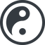 Wide, solid, circle, symbol, zen, yinyang, yin, yang, taoism, tao, china, taijitu, yin-yang-solid icon