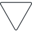 Triangle, thin, line, down, equilateral, circle, square, empty, none icon