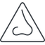 Triangle, thin, line, equilateral, horizontal, mirror, nose, nostril, odour, smell, nose-thin icon