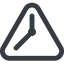 Triangle, line, up, wide, equilateral, clock, time, meeting, hour, minute, hours, minutes, clock-wide icon