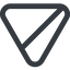 Triangle, thin, line, down, wide, equilateral, circle, square, horizontal, mirror, prohibited, empty, none icon