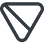 Triangle, thin, line, down, wide, equilateral, circle, square, prohibited, empty, none icon