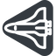 Triangle, left, wide, solid, equilateral, space, nasa, shuttle, spacecraft, orbiter, satellite, space-shuttle, astronaut, discovery, atlantis, columbia, challenger, rocket icon