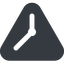 Triangle, up, wide, solid, equilateral, clock, time, meeting, hour, minute, hours, minutes, clock-wide icon