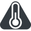 Triangle, wide, solid, equilateral, temperature, thermometer, cold, heat icon