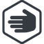 Line, left, normal, solid, hexagon, hand, stop, fingers, hand-solid icon