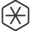 Line, right, normal, hexagon, star, asterisk icon