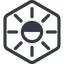 Line, right, normal, hexagon, star, light, brightness, luminosity, intensity, brilliance, lighter, darker, dark, mode, Illumination, sun, shine, flash, ray, brightness-half icon
