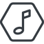 Line, normal, hexagon, mute, unmute, music, eighth, note, eighth-note, musical, notes icon