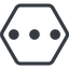 Line, up, normal, hexagon, ellipsis, three, dots, wider, menu, collapse, ... icon