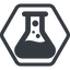 Line, up, normal, hexagon, bubble, bubbles, graduated, erlenmeyer, chemical, flask, lab, laboratory, chemistry, potion, glassware, conical, bubbling, boiling, bulbous, erlenmeyer-bubbling-alt-solid icon