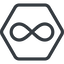 Line, normal, hexagon, symbol, math, mathematics, mathematical, infinity, always, infinite, maths, loop icon