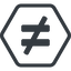 Line, normal, hexagon, sign, not, symbol, math, mathematics, inequality, mathematical, equal, not-equal, different, not-equal-solid, maths icon
