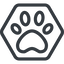 Line, up, normal, hexagon, animal, cat, paw, dog, bear icon