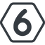 Line, normal, hexagon, number, font, digit, 6, six, 9, nine icon