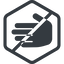 Line, left, normal, solid, hexagon, prohibited, hand, stop, fingers, hand-solid icon