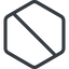 Thin, line, right, normal, circle, square, hexagon, horizontal, mirror, prohibited, empty, none icon