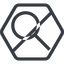 Line, normal, hexagon, search, magnifying, glass, horizontal, mirror, prohibited, research, magnifying-glass, keywords, keyword icon