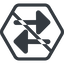 Line, up, normal, hexagon, arrow, prohibited, update, change, switch, select, revert, double, double-arrow, change-solid icon