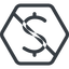 Line, normal, hexagon, symbol, money, donate, donation, prohibited, coin, dollar, currency, us, usa icon