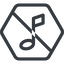 Line, normal, hexagon, prohibited, mute, unmute, music, eighth, note, eighth-note, musical, notes icon