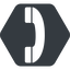 Down, normal, solid, hexagon, phone, call, dial, number, dot, telephone, pictogram, dot-50, dot-telephone icon