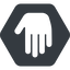 Down, normal, solid, hexagon, hand, stop, fingers, hand-solid icon