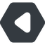 Down, normal, solid, hexagon, arrow, video, play, mp3, player, pause, play-solid icon