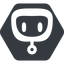 Down, normal, solid, hexagon, rounded, robot, robotics, face, robot-rounded icon