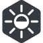 Left, normal, solid, hexagon, star, light, brightness, luminosity, intensity, brilliance, lighter, darker, dark, mode, Illumination, sun, shine, flash, ray, brightness-half icon