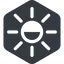 Right, normal, solid, hexagon, star, light, brightness, luminosity, intensity, brilliance, lighter, darker, dark, mode, Illumination, sun, shine, flash, ray, brightness-half icon