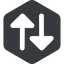 Right, normal, solid, hexagon, arrow, update, change, switch, select, revert, double, double-arrow, change-solid icon