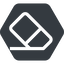 Normal, solid, hexagon, horizontal, mirror, remove, eraser, erase, rubber, eraser-alt icon