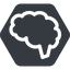 Normal, solid, hexagon, side, human, idea, brain, intelligence, brain-side, synapse, neuron, memory icon