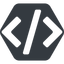 Up, normal, solid, hexagon, code, html, text, editor, source, source-code, xml, code-solid icon